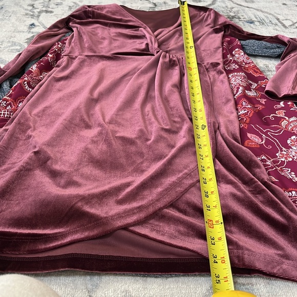 XS Loft GAP & Old Navy LOT 4 dresses velvety mauve long sleeve holiday, spandex - Picture 13 of 13